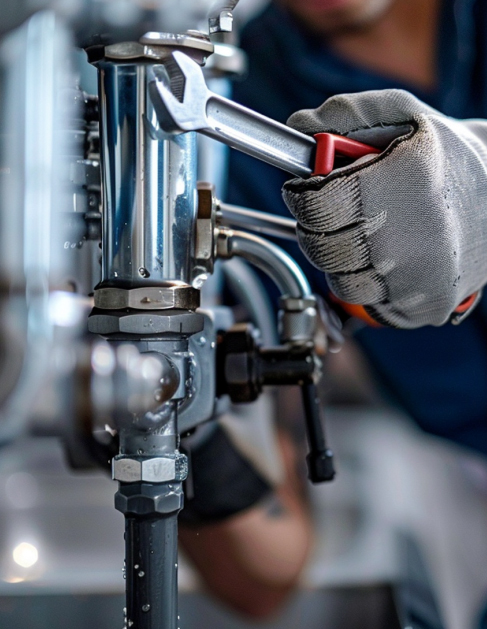 plumber fixing pipes